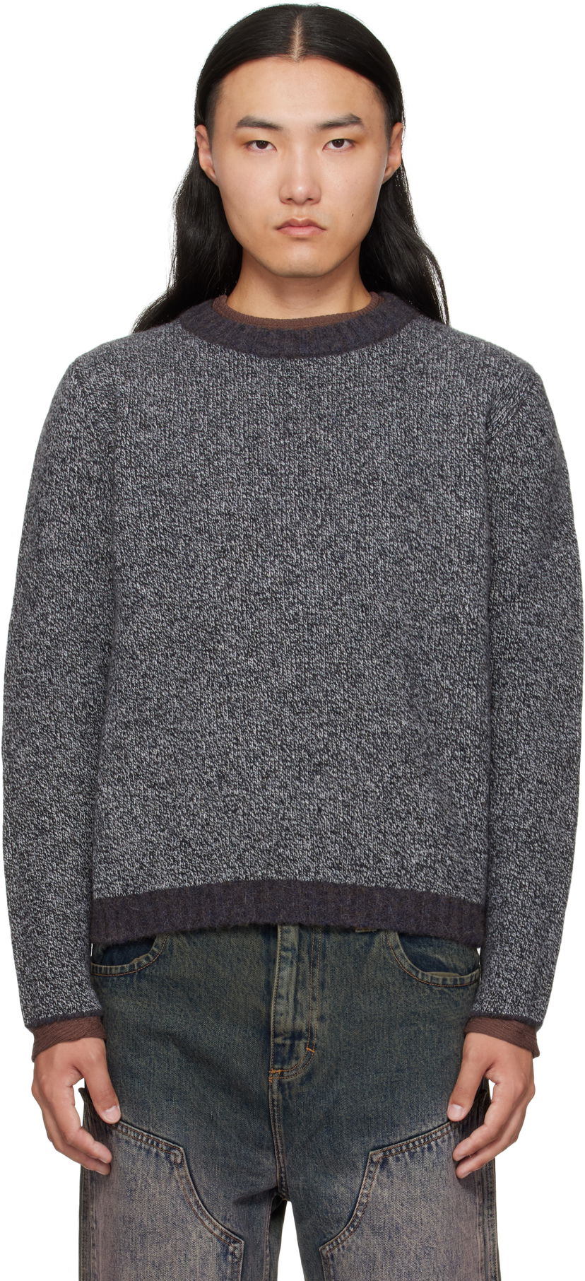 Pleteni pulover Eckhaus Latta Eckhaus Latta Yak Knit Sweater Siva | 8258-EL-PF25-M