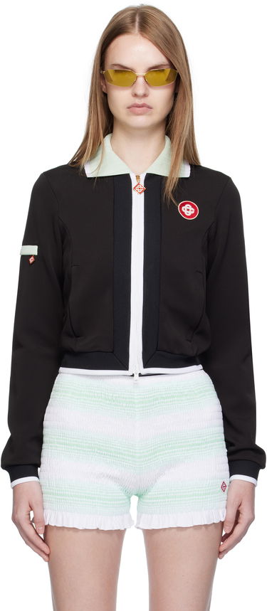 Jakna Casablanca Casablanca Viscose Cropped Track Jacket Črna | WPF25-JTP-378-01, 0