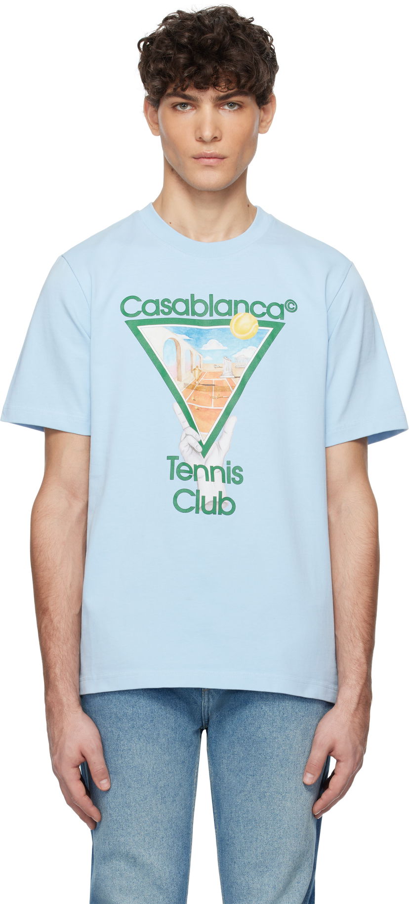 Majica Casablanca Metaphysical Tennis Icon T-Shirt Modra | U-MPS25-JTS-001-09