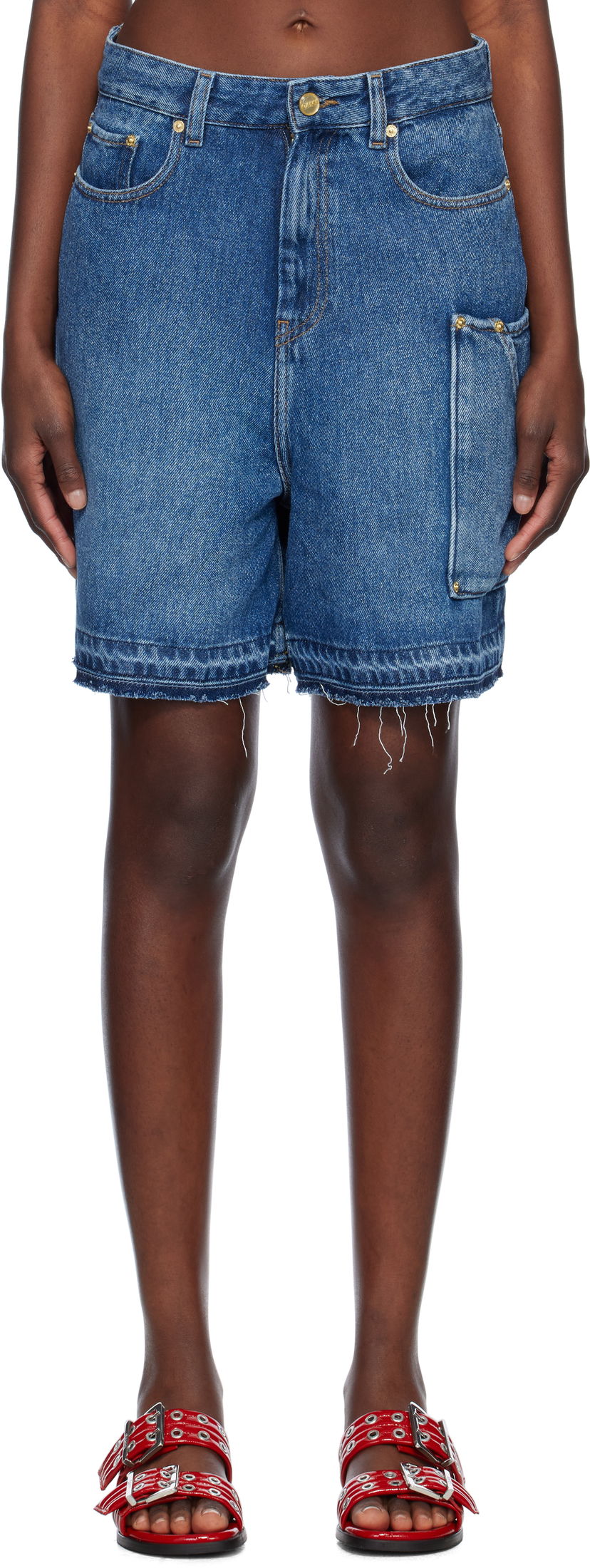 Kratke hlače GANNI GANNI Denim Shorts Modra | J1702