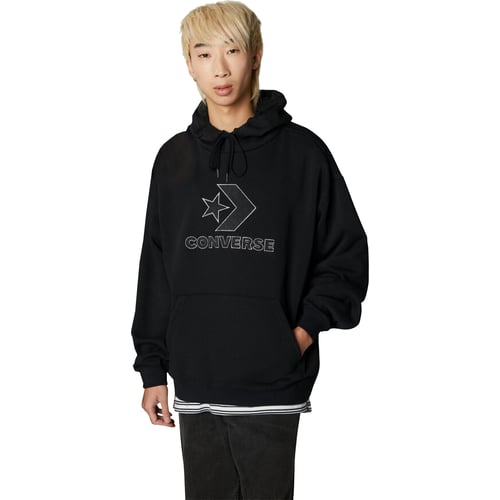 Pulover Converse Large Logo Star Chevron Hoodie Črna | 10024915-A01