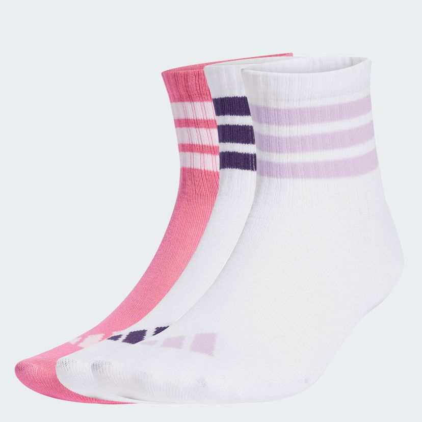 Nogavice adidas Performance Ribbed Quarter Socks - 3 Pairs Roza | JW3413