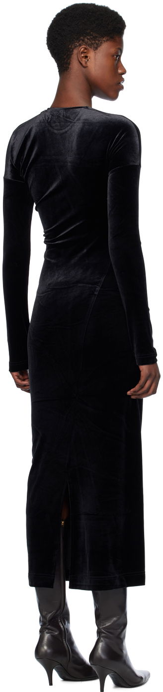 Obleke TOTEME Twisted Velvet Midi Dress Črna | 234-WRD824-FB0078, 2