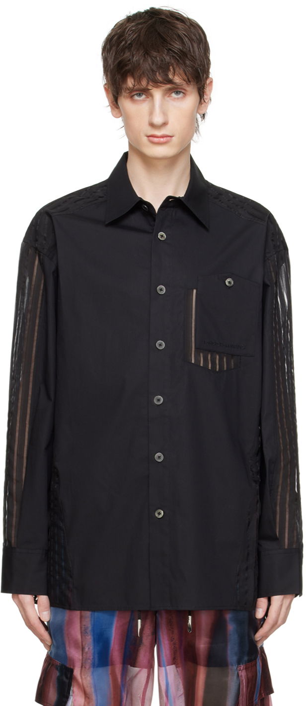 Srajce Feng Chen Wang Feng Chen Wang Paneled Shirt Črna | FMS17SR02