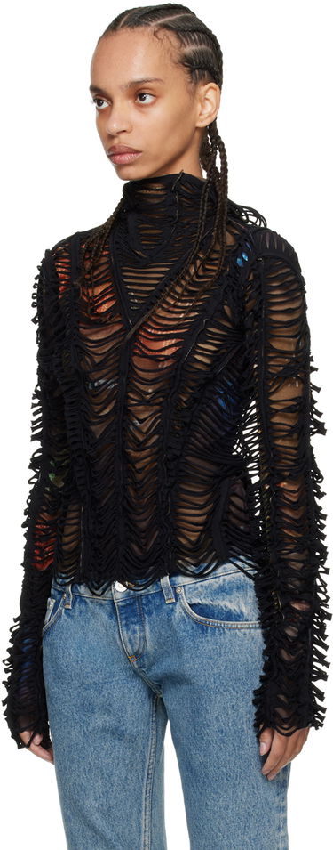 Pulover Jean Paul Gaultier Shayne Oliver Edition 'The Slashed City' Hoodie Top Črna | 24/27-U-SW037-T551-60405030, 3