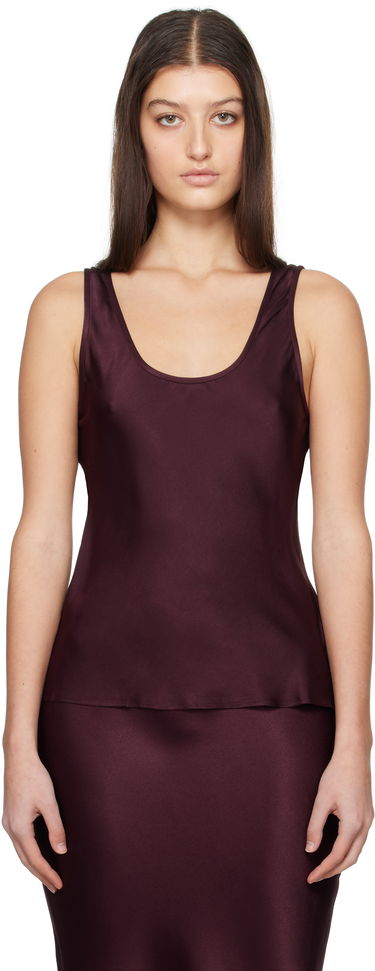 Majica brez rokavov Anine Bing Anine Bing Lea Silk Tank Top Bordo | A-07-0839-RED15, 0