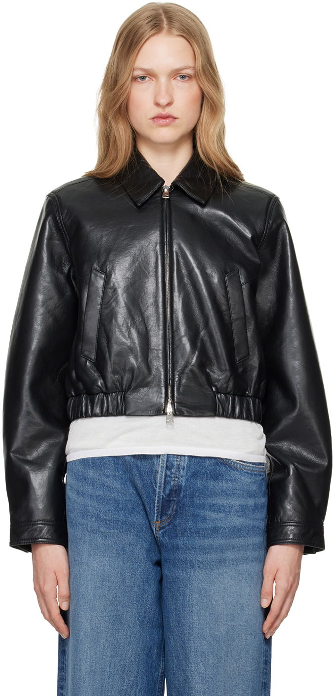 Jakna AGOLDE Recycled Leather Cropped Jacket Črna | A5072-1285