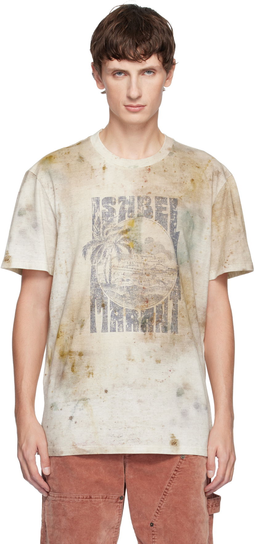 Majica ISABEL MARANT Distressed Graphic T-shirt Honore Večbarvna | 25ATS0052HB-C3N10H