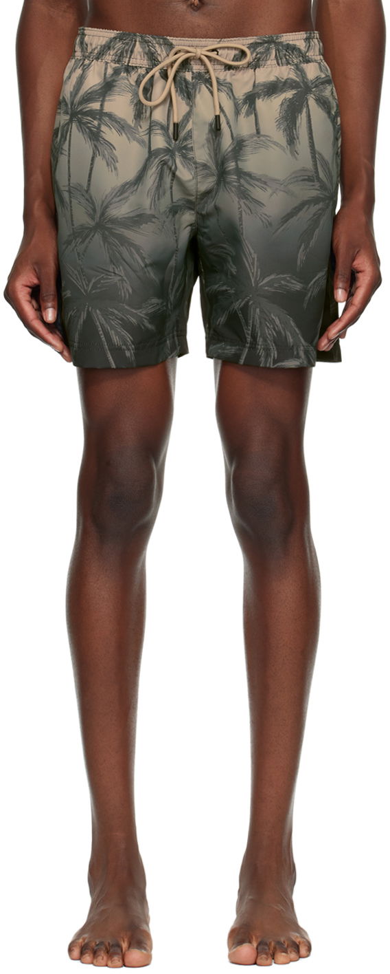 Kratke hlače BOSS Khaki Printed Swim Shorts Siva | 50520506