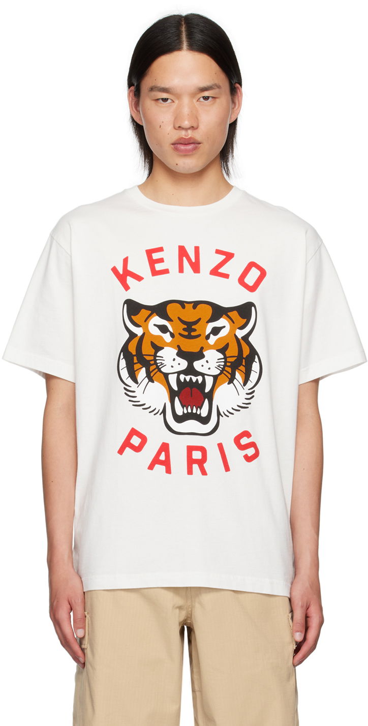 Majica KENZO White Paris Lucky Tiger T-Shirt Bela | FE68TS0094SG