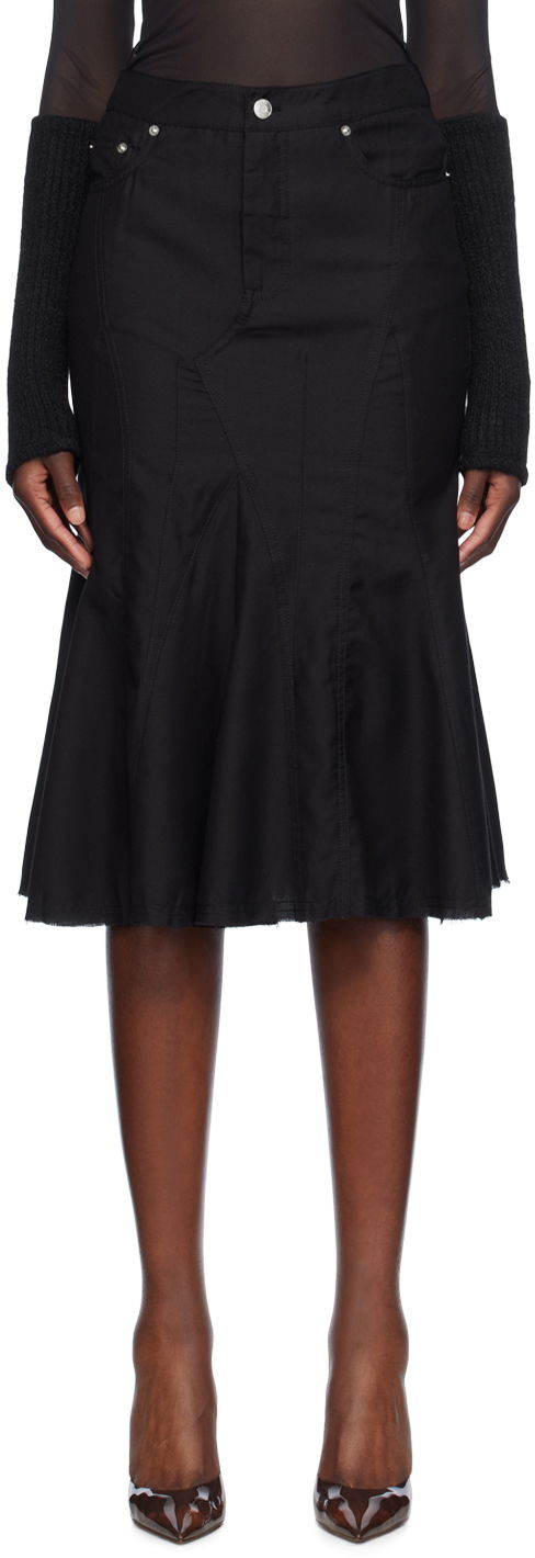 Krila Miaou Miaou Gaudi Midi Skirt Črna | 4004TWBLK