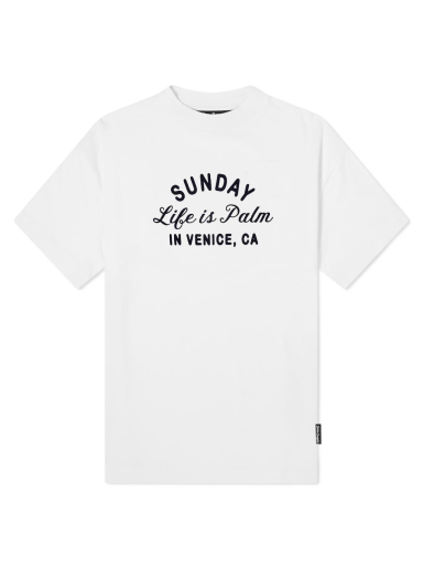 Majica Palm Angels Sunday Life is Palm Tee Bela | PMAA001F22JER0070110