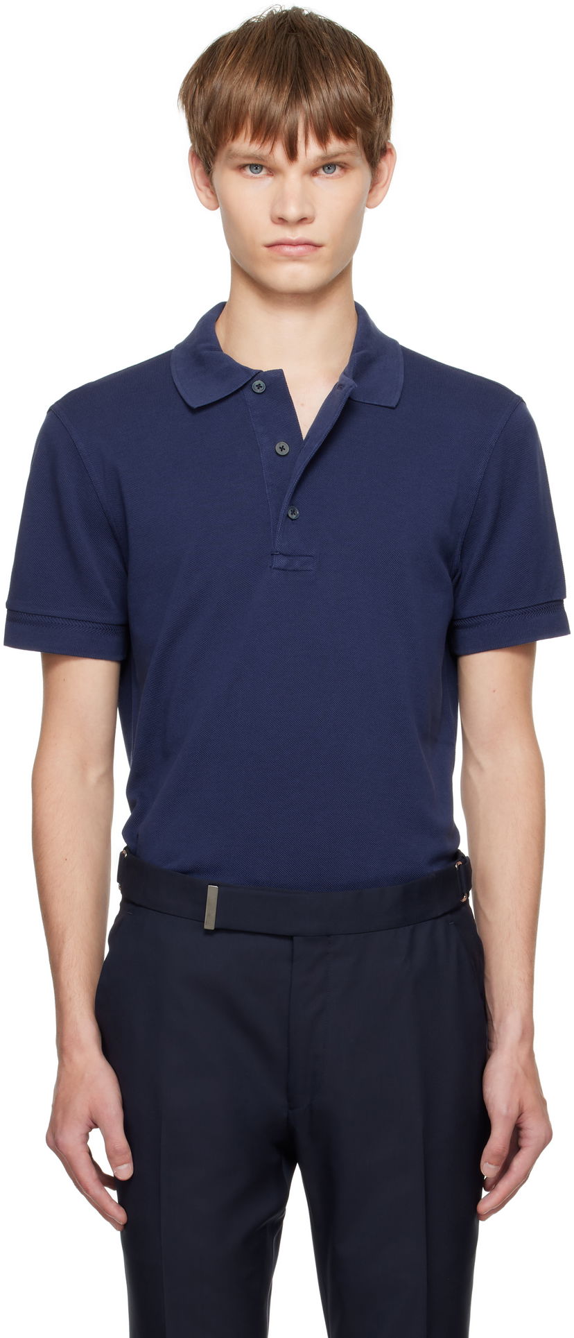 Polo majica Tom Ford TOM FORD Piquet Polo Mornarica | JPS011-JMT013