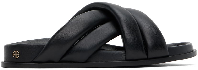 Superge in čevlji Anine Bing Lizzie Padded Leather Slides Črna | A-14-4028-007