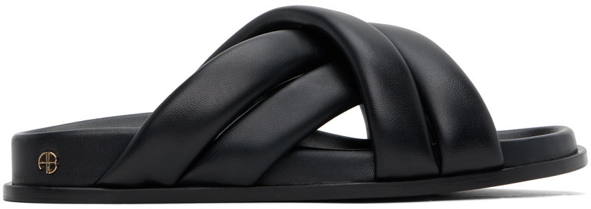 Superge in čevlji Anine Bing Lizzie Padded Leather Slides Črna | A-14-4028-007, 0