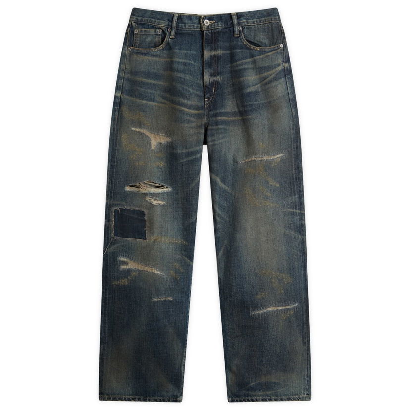 Kavbojke Neighborhood Straight Leg Savage Selvedge Denim Jeans Modra | 252XBNH-PTM08-IND
