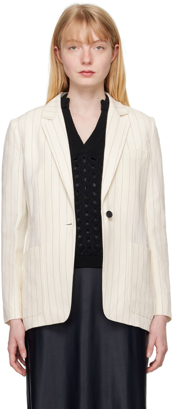Jakna Max Mara Max Mara Pinstriped Blazer Bež | 2411041022600