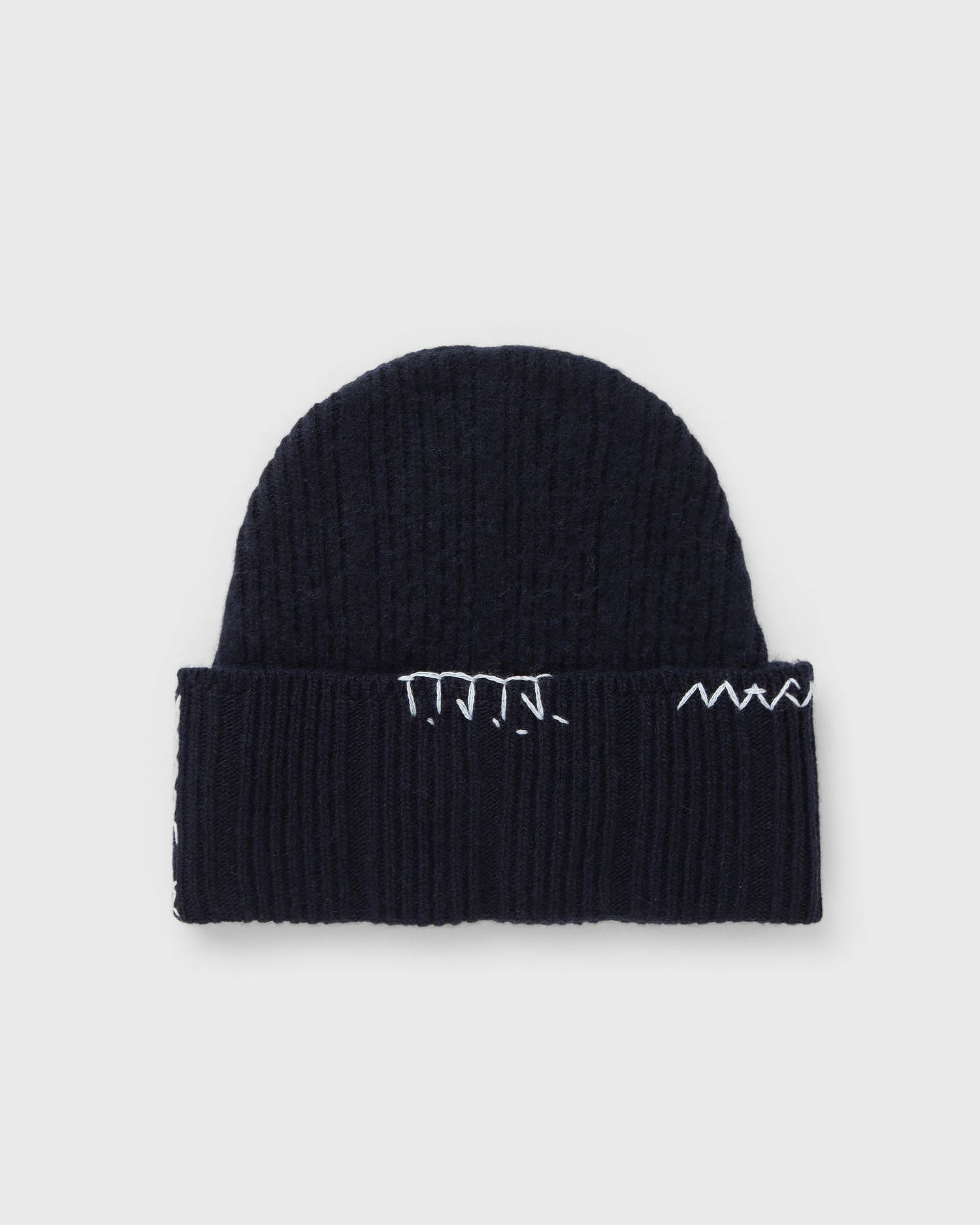 Beanie Marni Ribbed Knit Beanie with Contrast Stitching Mornarica | CLZC0170Q0-00B90, 0