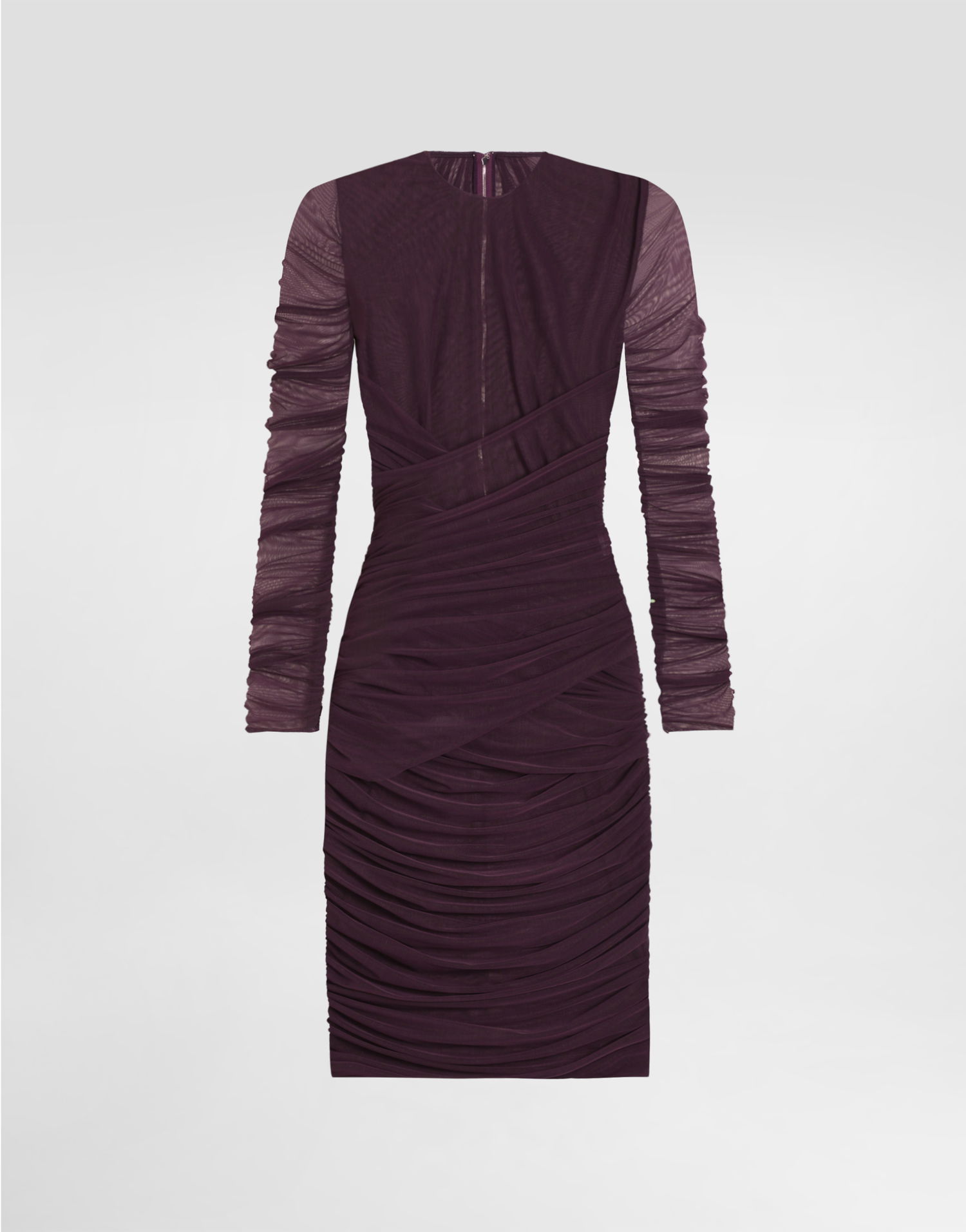 Obleke Dolce & Gabbana Short Tulle Dress With Draping Lila | F6TKTTFLRDAF0257, 0