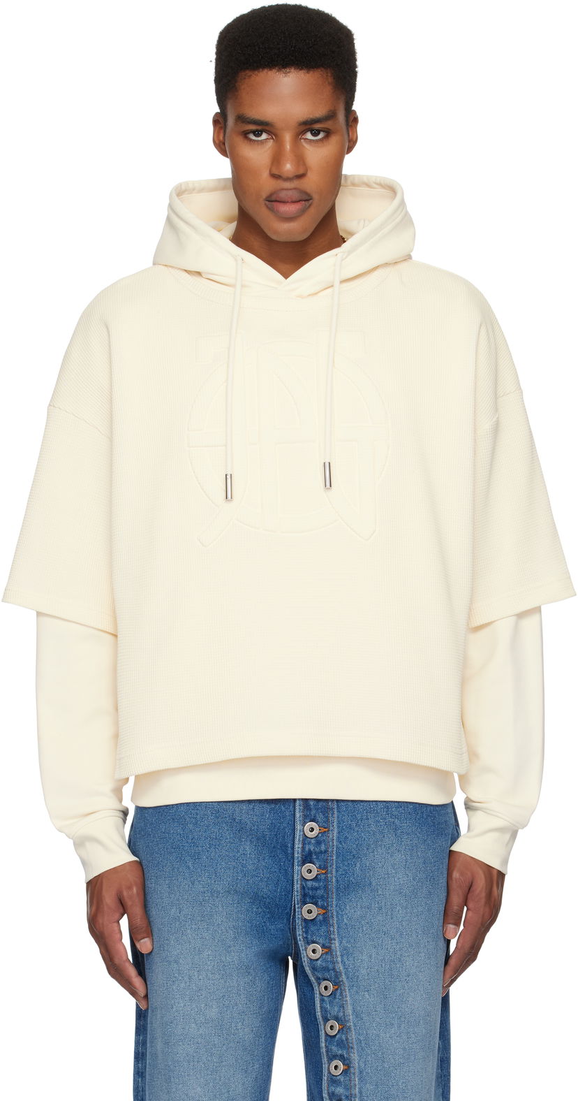 Pulover Jean Paul Gaultier Jean Paul Gaultier Oversized JPG Hoodie Bež | 25/33-F-SW050E-J076-03