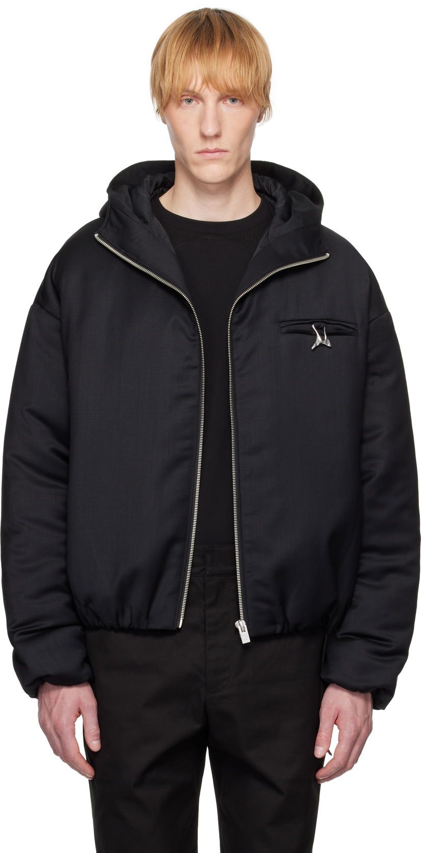 Jakna HELIOT EMIL Haptic Tailored Hooded Jacket Črna | SS25_M_02_153_BLK01