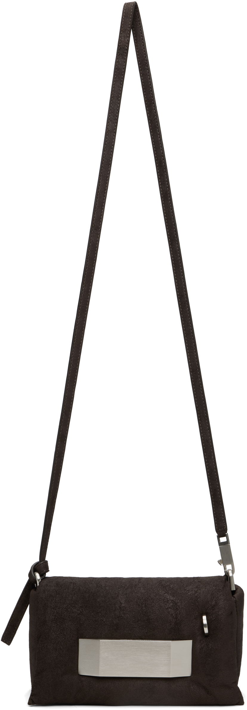 Torba za čez ramo Rick Owens Rick Owens Pillow Griffin Suede Shoulder Bag Rjava | RA02E0745 LBAPA