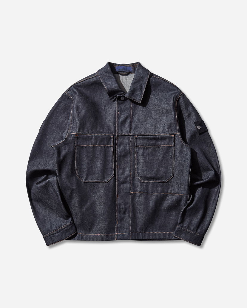 Jakna Stone Island Raw Denim Contrast Stitch Jacket Denim Research Modra | K2S15-Q100027-S00J8 VJ200
