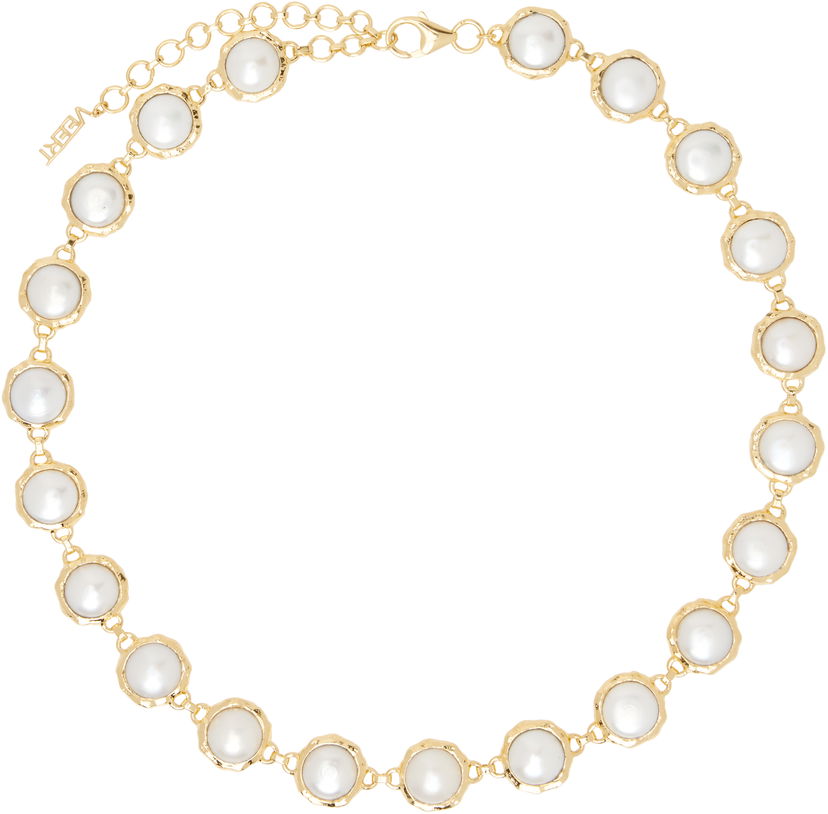 Ogrlica VEERT VEERT 'The Pearl Circle' Gold-Tone & Faux Pearl Necklace Kovinski | JLG0022YG