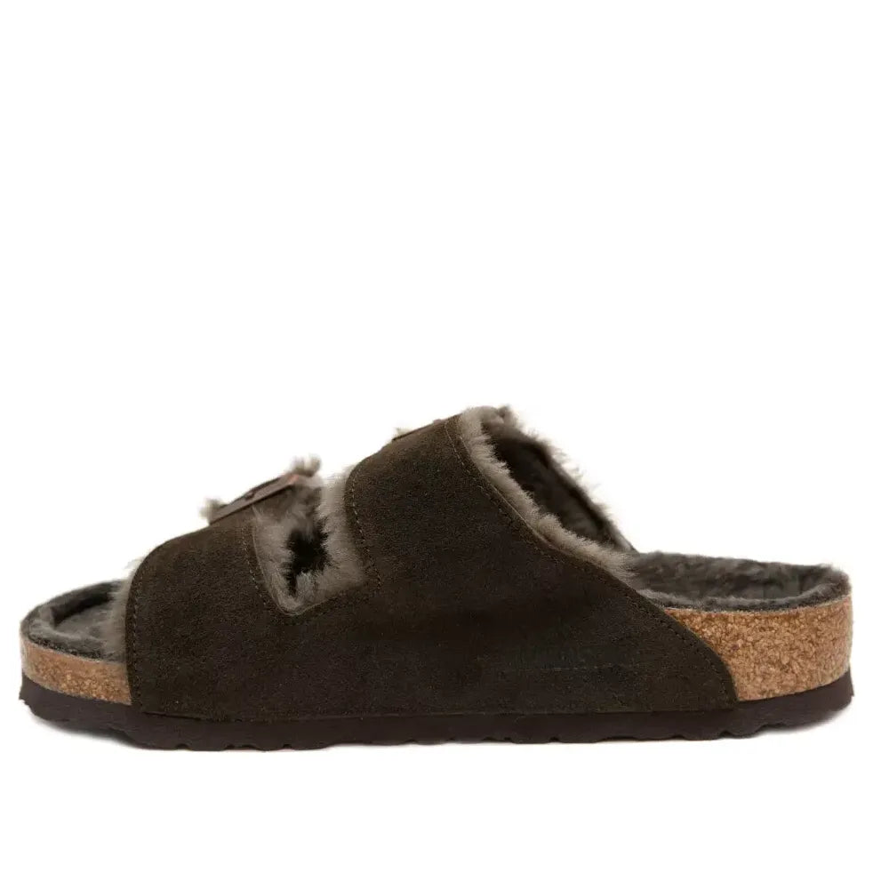 Superge in čevlji Birkenstock Birkenstock Arizona Shearling Suede Narrow Fit Sandals Rjava | 1020528, 0