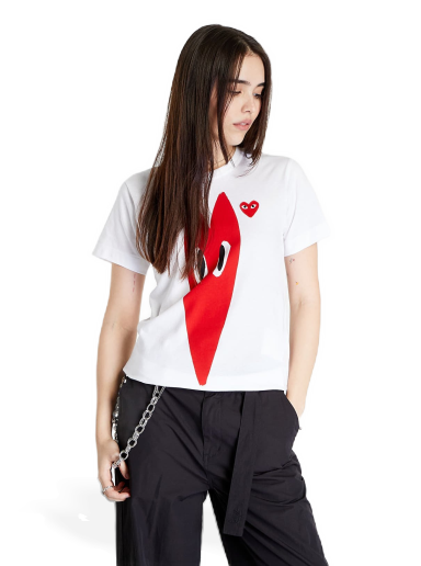 Majica Comme des Garçons PLAY Knit T-Shirt Bela | AZT223 White