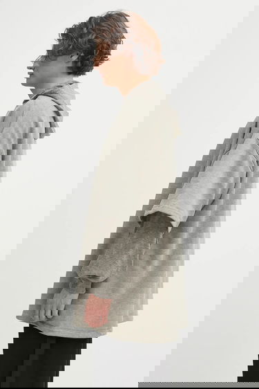 Pulover Rick Owens Rick Owens DRKSHDW Tommy Hustler Hoodie Siva | DU02E7271.FGMJGM, 1