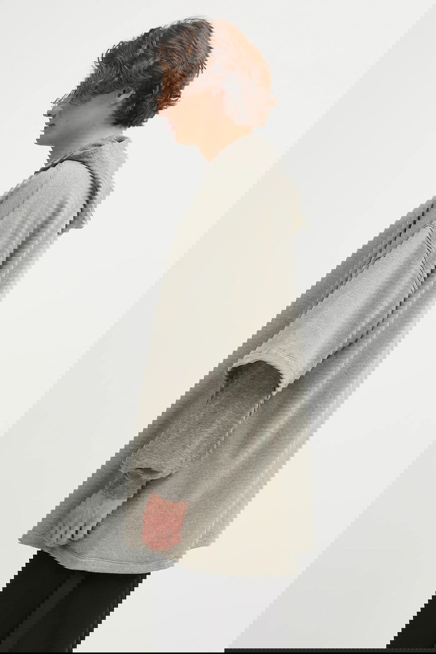 Pulover Rick Owens Rick Owens DRKSHDW Tommy Hustler Hoodie Siva | DU02E7271.FGMJGM, 1