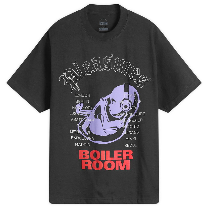 Majica Pleasures Pleasures x Boiler Room Headphone T-Shirt Črna | P25F009-BLK