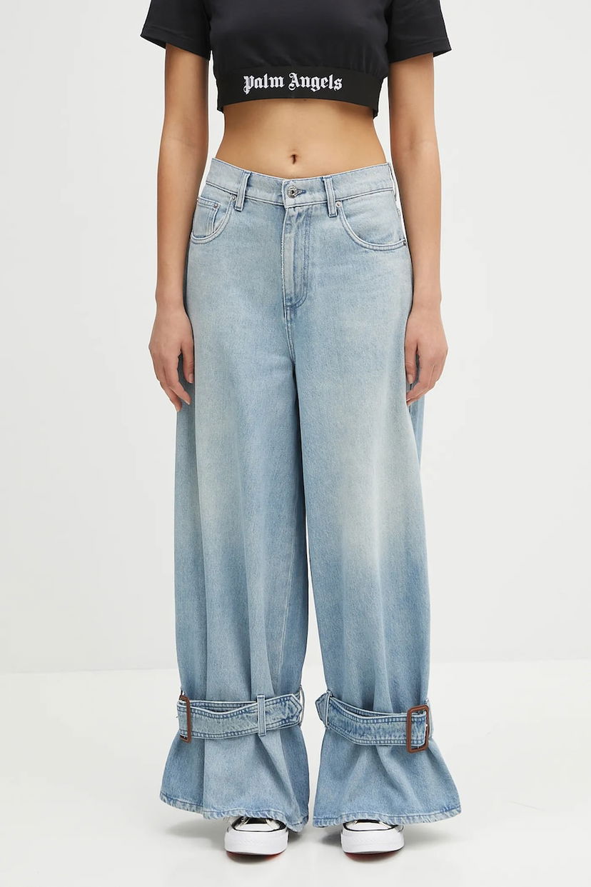 Kavbojke JW Anderson JW Anderson Buckled Cuff High Waist Jeans Modra | DT0109.PG1735.804
