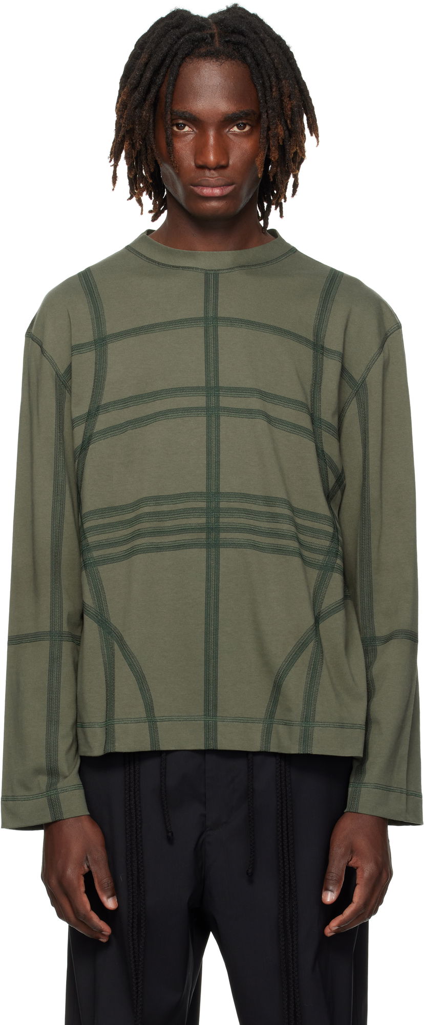 Majica Craig Green Craig Green Flatlock Long Sleeve T-Shirt Zelena | CGAW25CJETLS11