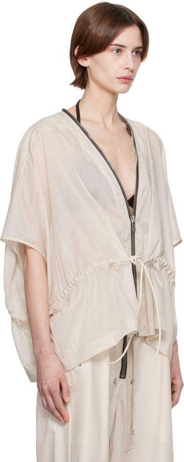 Srajce Rick Owens Rick Owens Hollywood Sail Sheer Zip Jacket Črna | RP01E7733 CV, 4