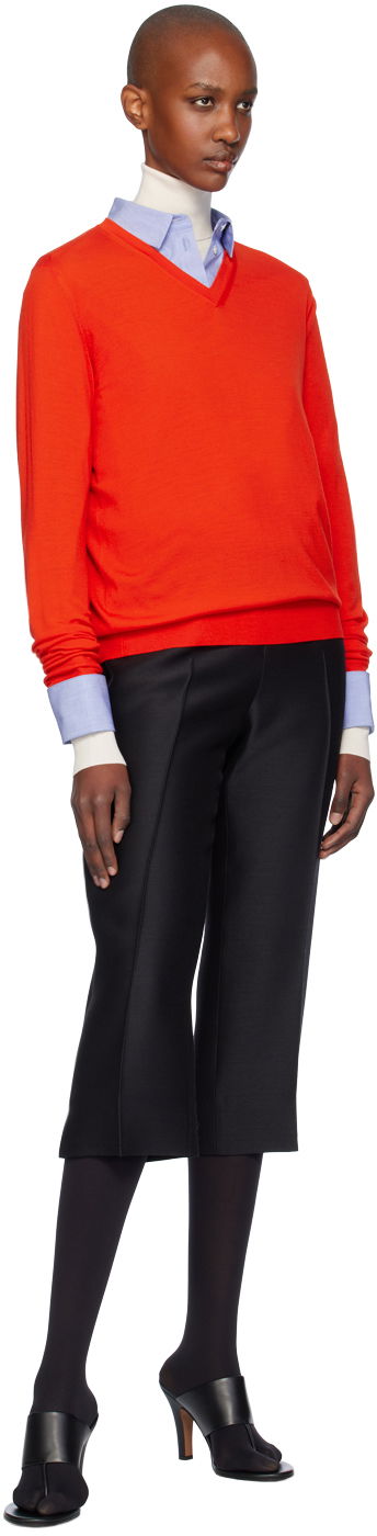 Pleteni pulover The Row The Row Haius V-Neck Sweater Rdeča | 8253-Y590, 3
