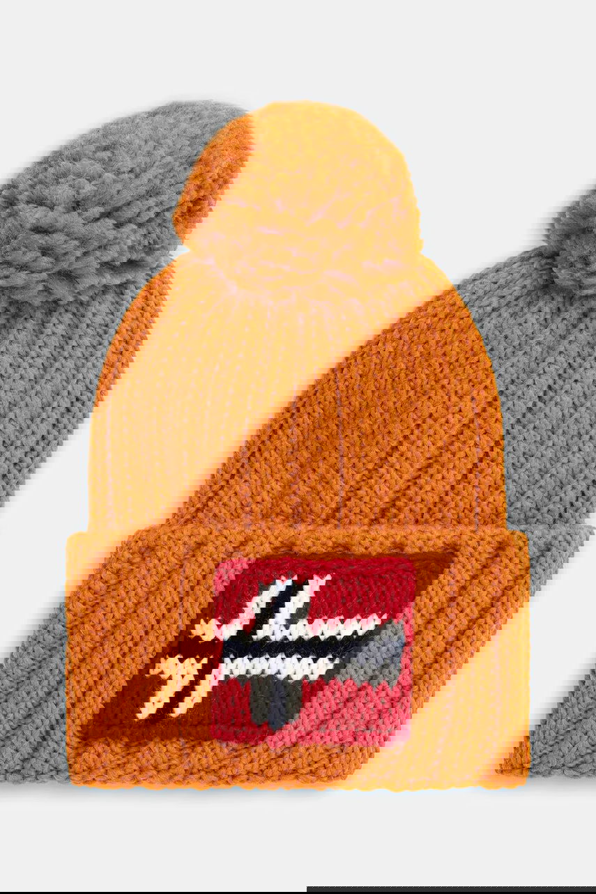Beanie Napapijri Napapijri Semiury 5 Wool Blend Beanie with Pompom Oranžna | NP0A4GKBA681, 0