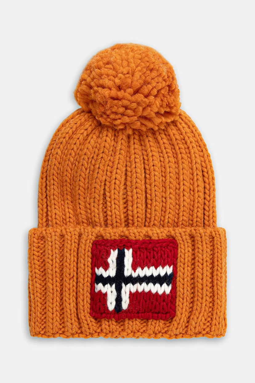 Beanie Napapijri Napapijri Semiury 5 Wool Blend Beanie with Pompom Oranžna | NP0A4GKBA681