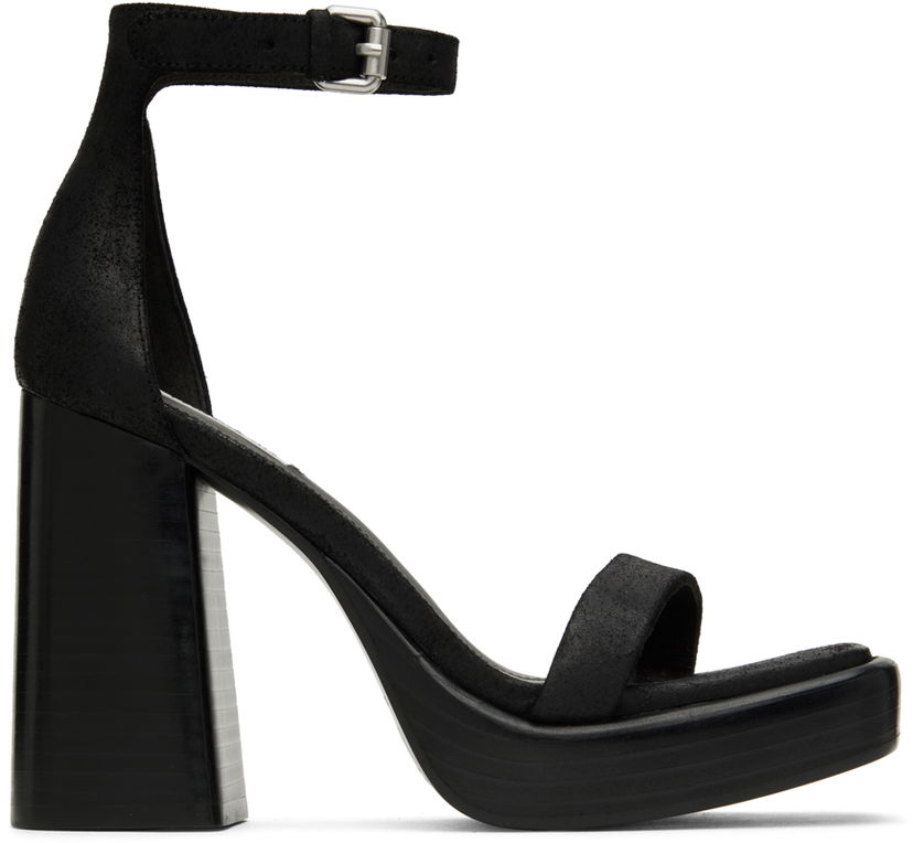 Obleke rag & bone rag & bone Matrix Heeled Suede Sandals Črna | WFF22HF019MX19