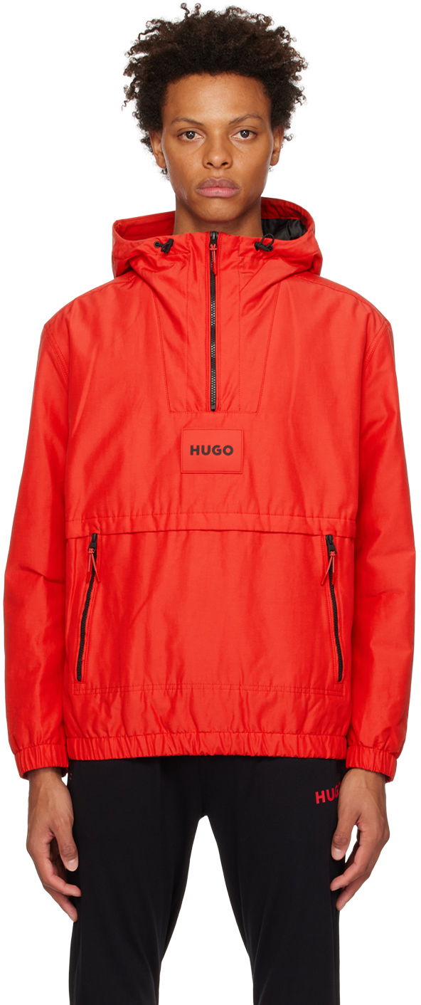 Vetrovka BOSS Hooded Patch Jacket Rdeča | 50482776, 0