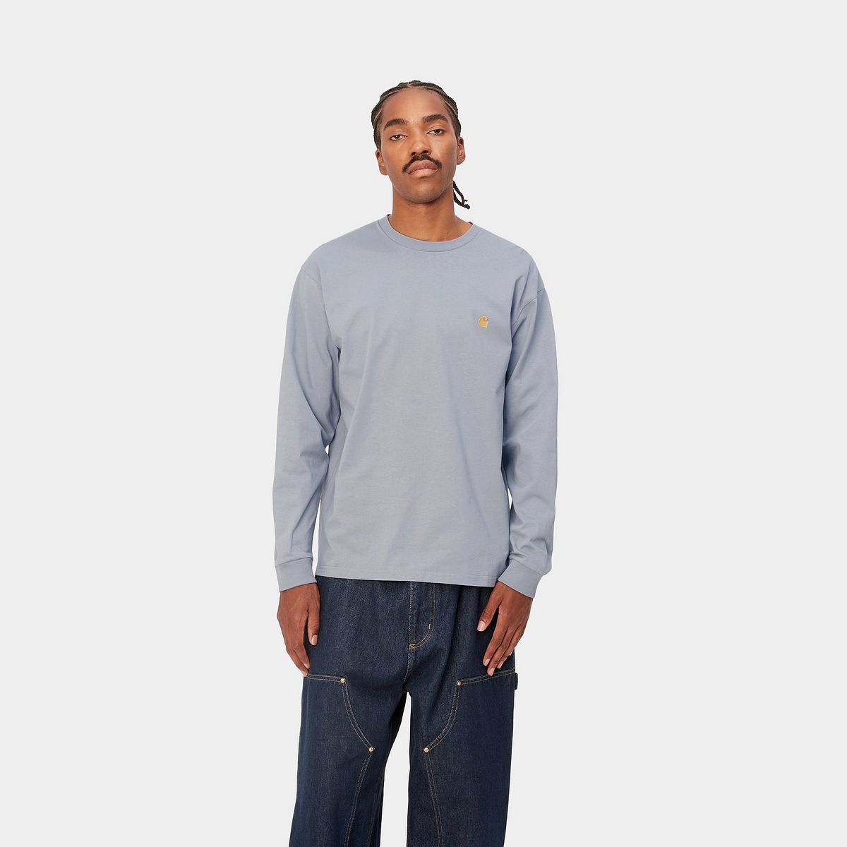 Majica Carhartt WIP L/S Chase T-Shirt "Mirror / Gold" Modra | I026392_1R2_XX, 0