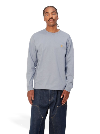 Majica Carhartt WIP L/S Chase T-Shirt "Mirror / Gold" Modra | I026392_1R2_XX