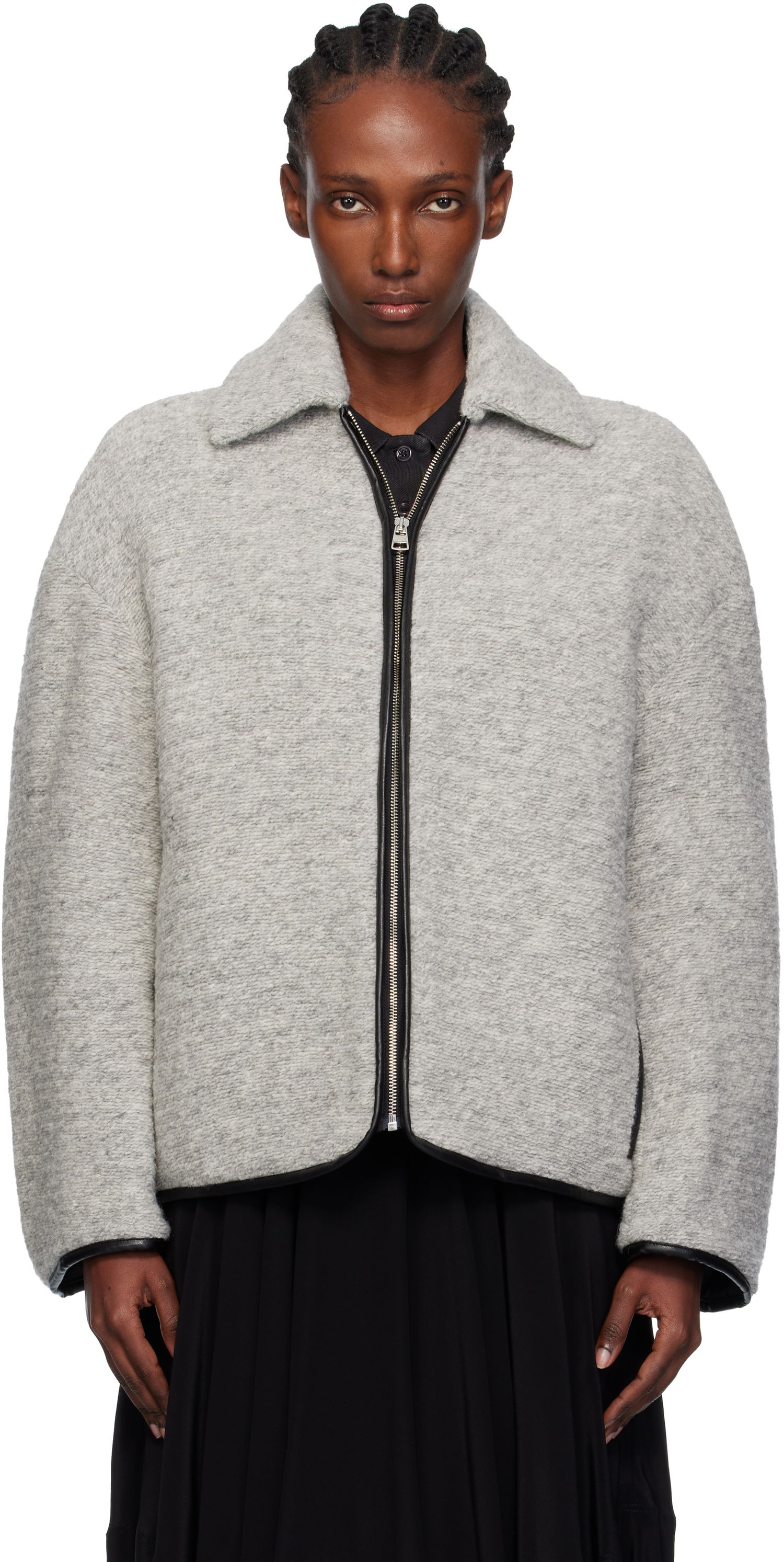 Jakna JW Anderson JW Anderson Contrast Trim Casual Jacket Siva | JK0412-PG1820, 0