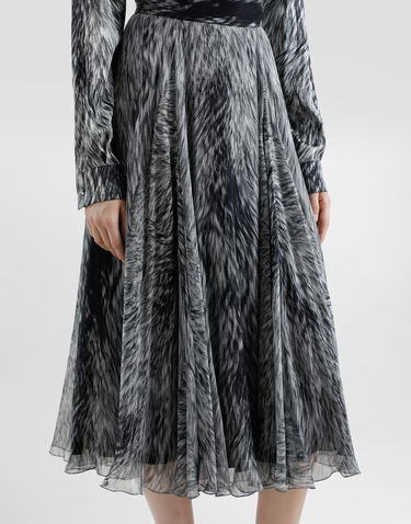 Krila Dolce & Gabbana Chiffon Calf-Length Circle Skirt with Fur Print Črna | F4C2VTIS1X3HI3VQ, 3