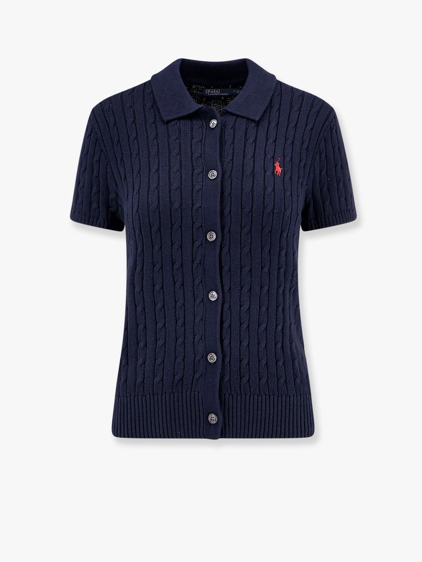 Pleteni pulover Polo by Ralph Lauren Cable-Knit Cotton-Blend Cardigan by Polo Ralph Lauren Mornarica | 211963486002