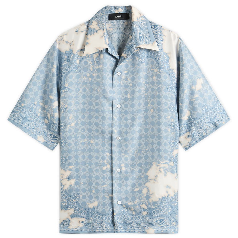 Srajce AMIRI Bandana Bowling Shirt, Size Large Modra | AMSTCA1159-AshleyBlue