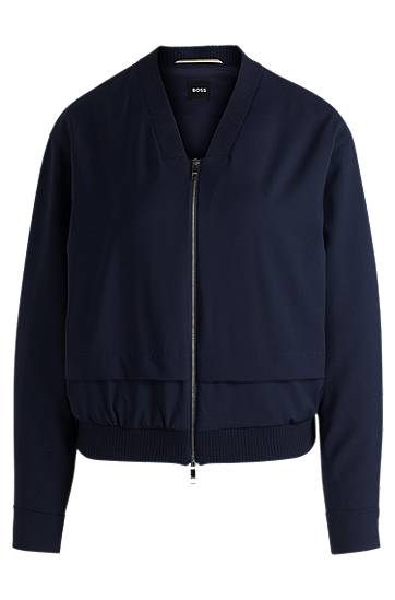 Bomber jakna BOSS Layered Oversized Jacket Mornarica | 50531883