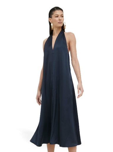 Obleke Samsoe Samsoe Cille V-neck Dress Mornarica | F23100174