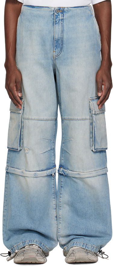 Cargo hlače We11done We11done Faded Denim Zip-off Cargo Pants Modra | WD-DP0-25-393-M-SK, 0